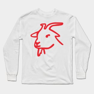 Simone Biles Greatest of All Time Red GOAT Drawing Long Sleeve T-Shirt